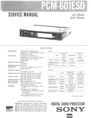 SONY PCM-601 Service Manual
