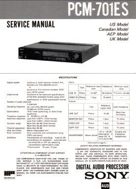 SONY PCM-701 Service Manual