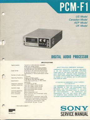 SONY PCM-F1 Service Manual